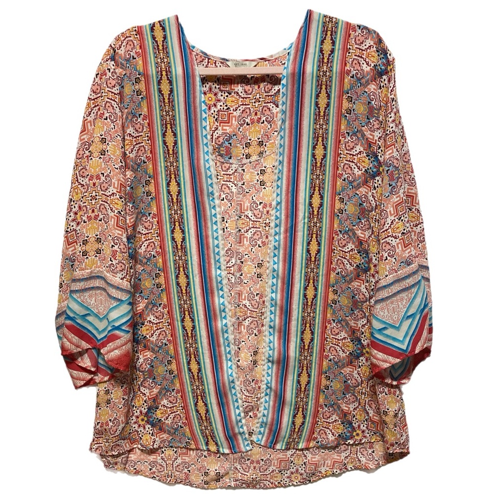 Cato 14/16 Boho Kimono, Gorgeous colors and patterns! Lightweight! EUC 13031